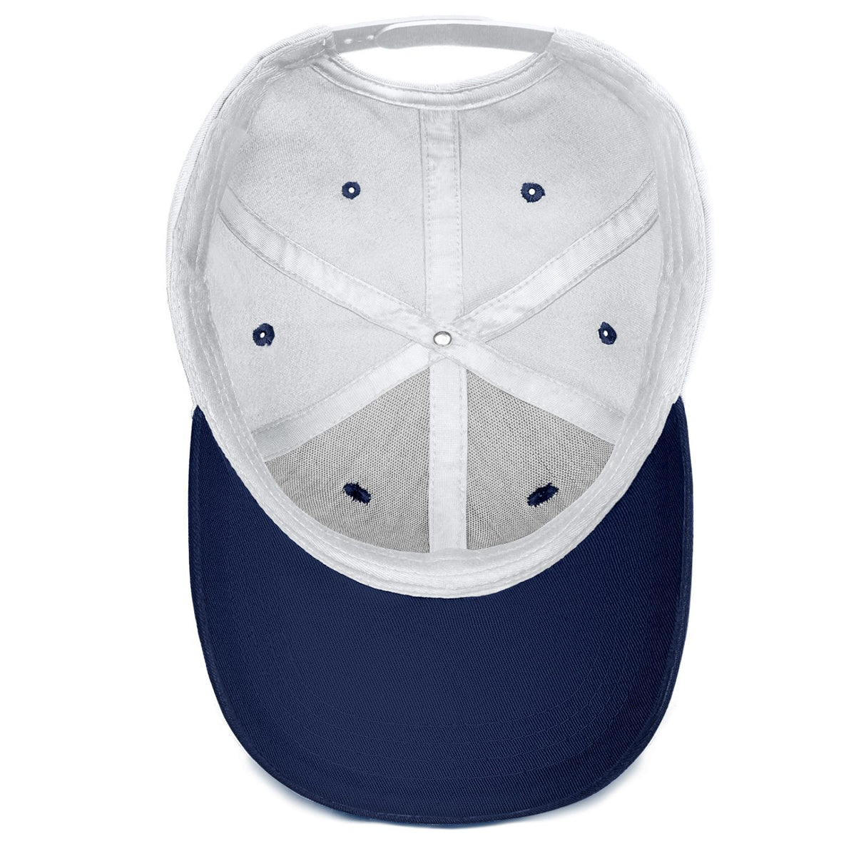 Vosoli White & Navy Two-Tone Baseball Cap - Unisex Custom 3D Embroidery or Print