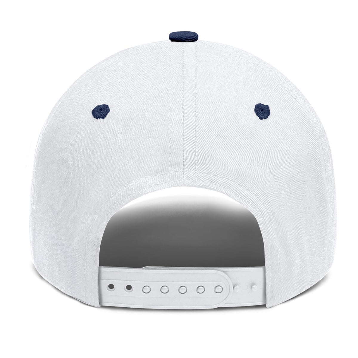 Vosoli White & Navy Two-Tone Baseball Cap - Unisex Custom 3D Embroidery or Print