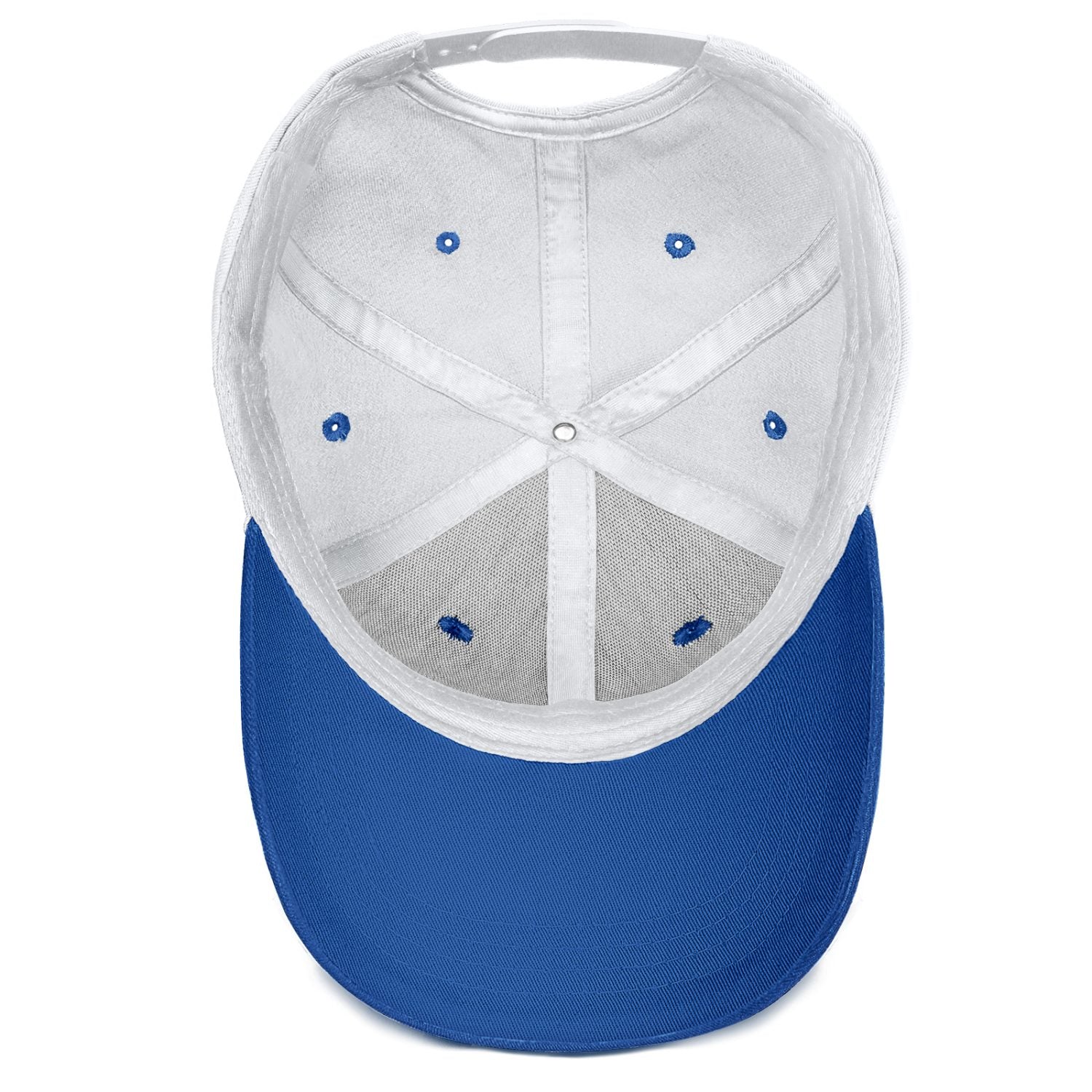 Vosoli White Blue Two-Tone Baseball Cap - Unisex Custom 3D Embroidery or Print