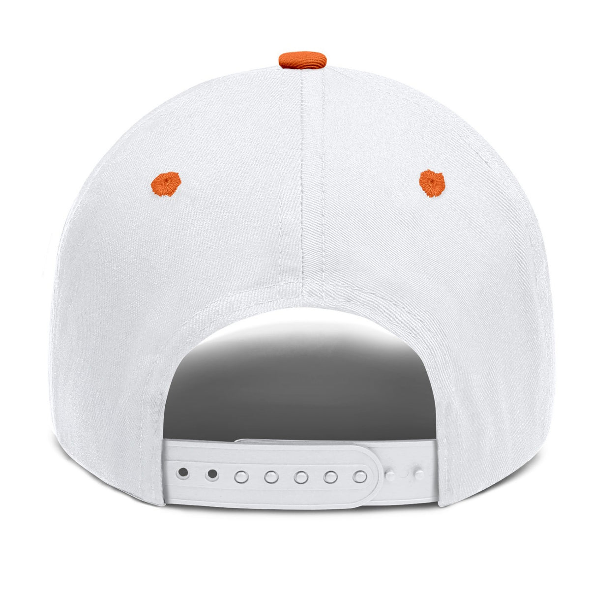 Vosoli White & Orange Two-Tone Unisex Baseball Cap - Personal & Team Custom 3D Embroidery or Print Hat