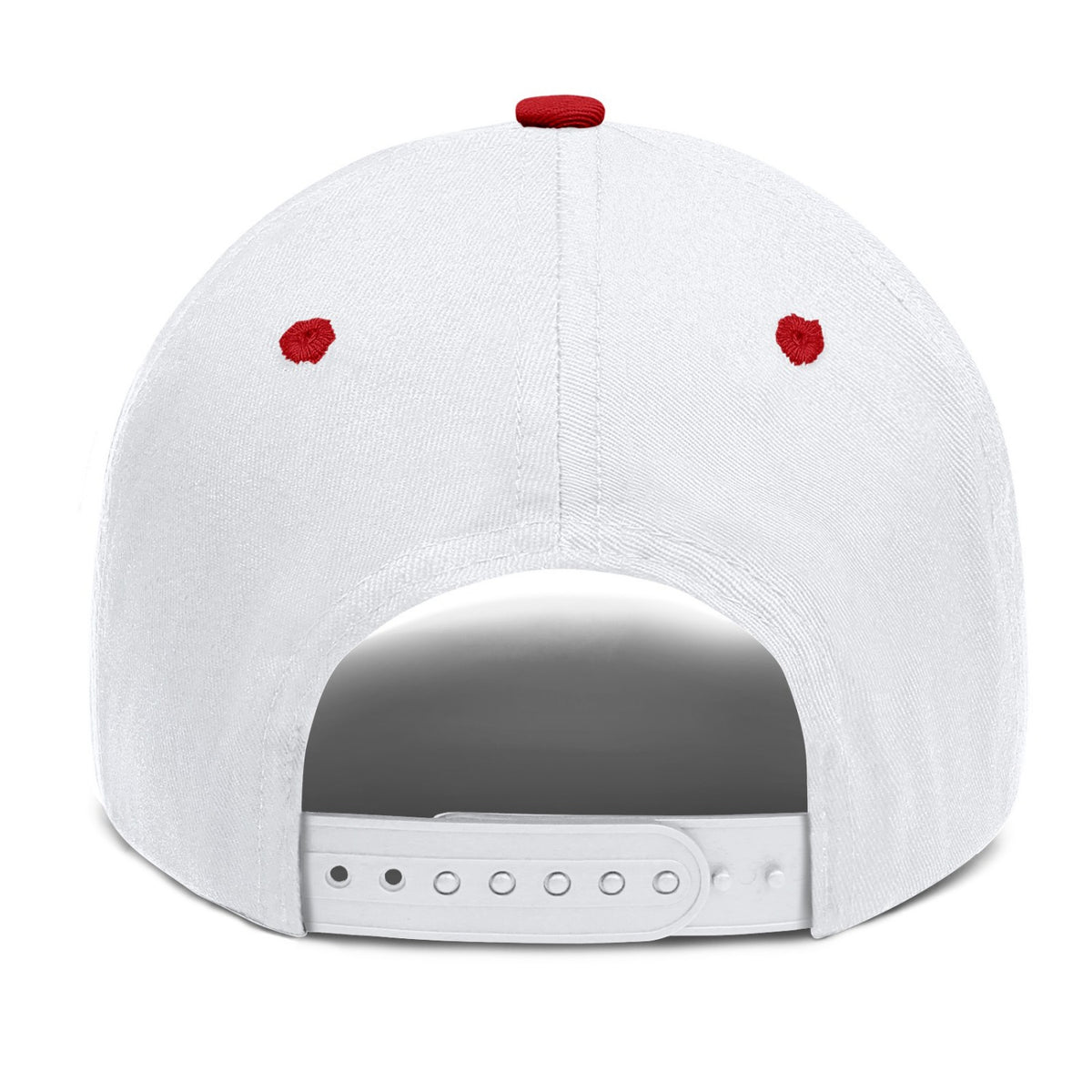 Vosoli White & Red Two-Tone Baseball Cap - Unisex Custom 3D Embroidery or Print