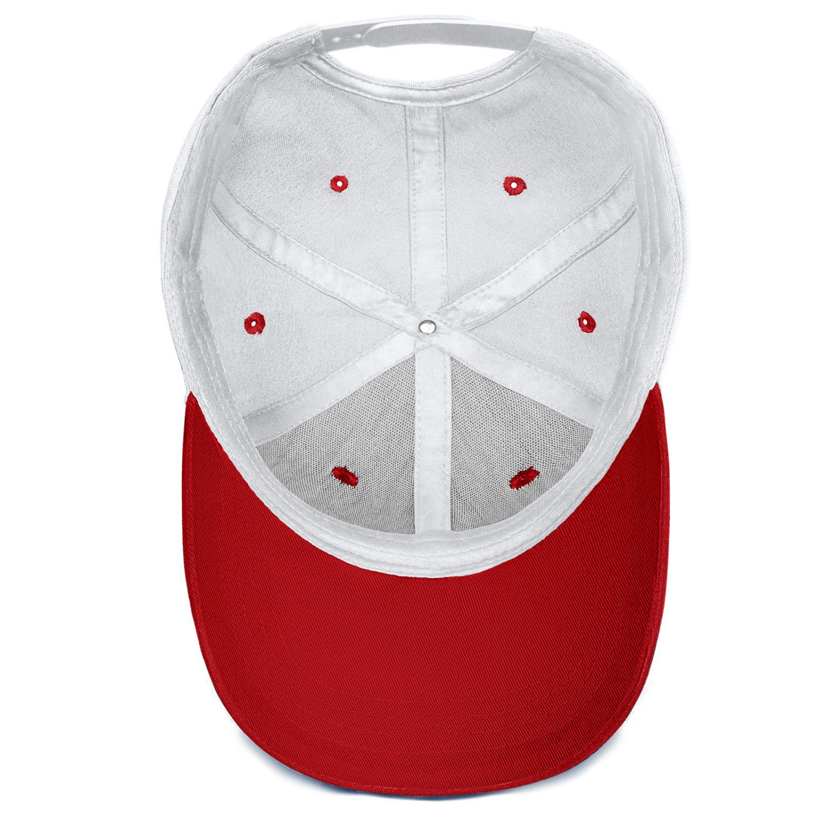 Vosoli White & Red Two-Tone Baseball Cap - Unisex Custom 3D Embroidery or Print