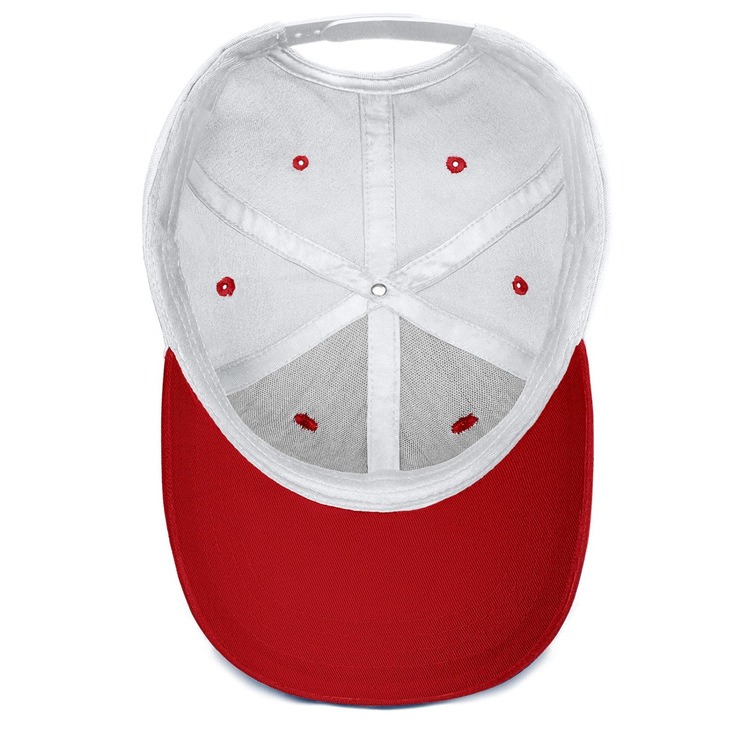 Vosoli White & Red Two-Tone Baseball Cap - Unisex Custom 3D Embroidery or Print