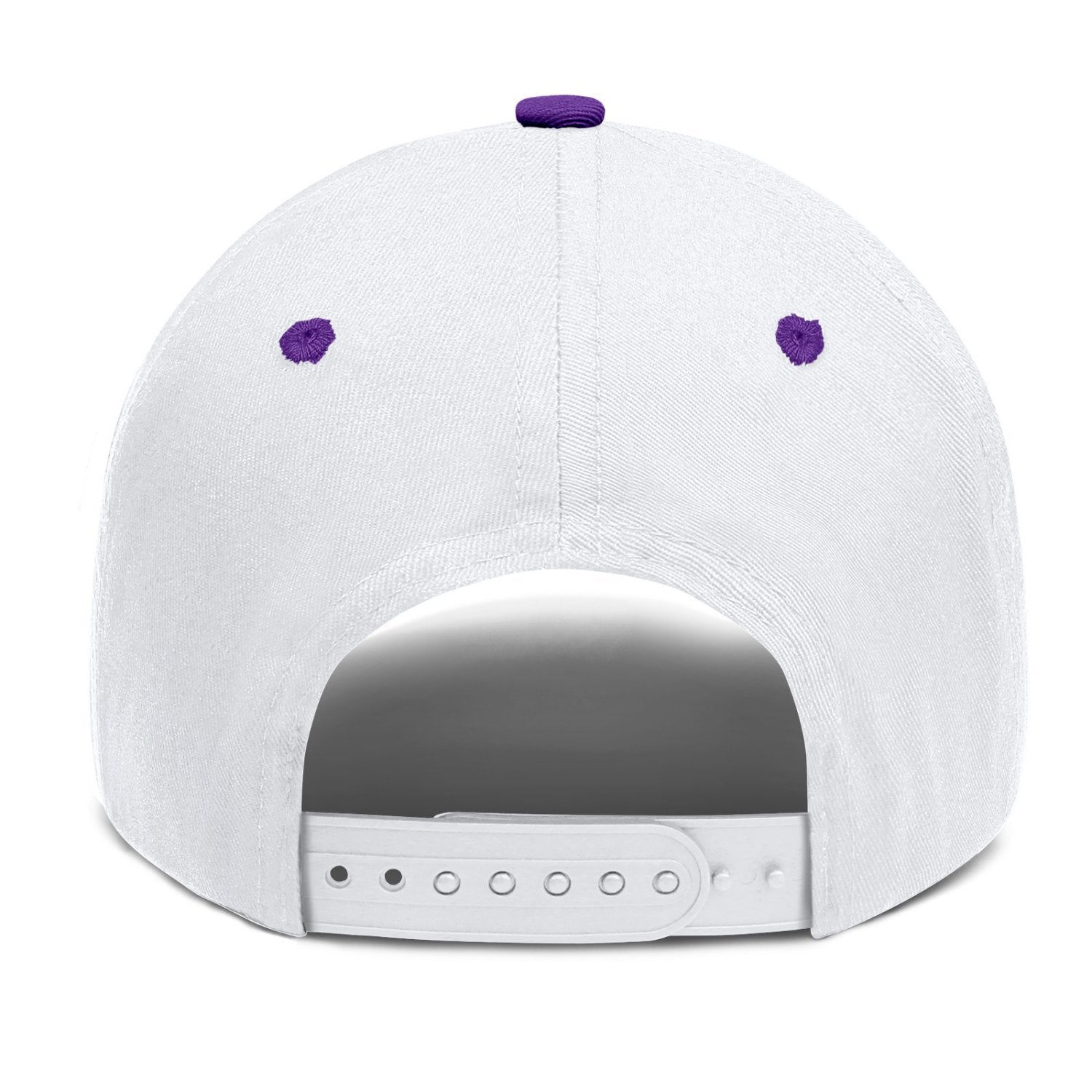 Vosoli White Violet Two-Tone Baseball Cap - Unisex Custom 3D Embroidery or Print