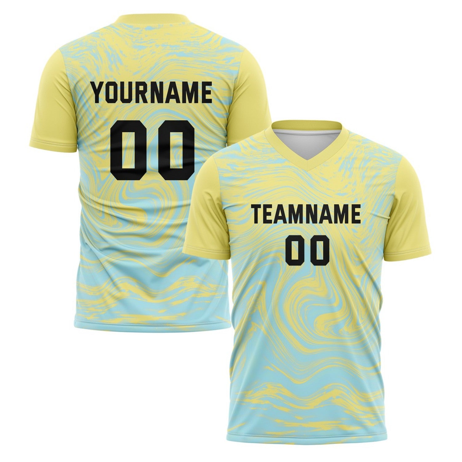 Custom Yellow & Aqua Marble Soccer Jersey for Teams & Individuals | Vosoli