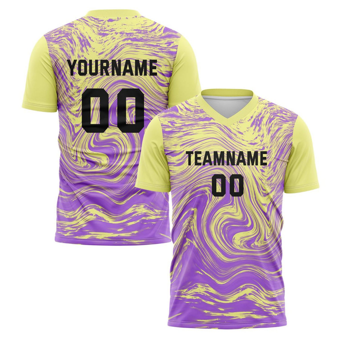 Custom Yellow &amp; Purple Marble Gradient Soccer Jersey for Teams &amp; Individuals | Vosoli