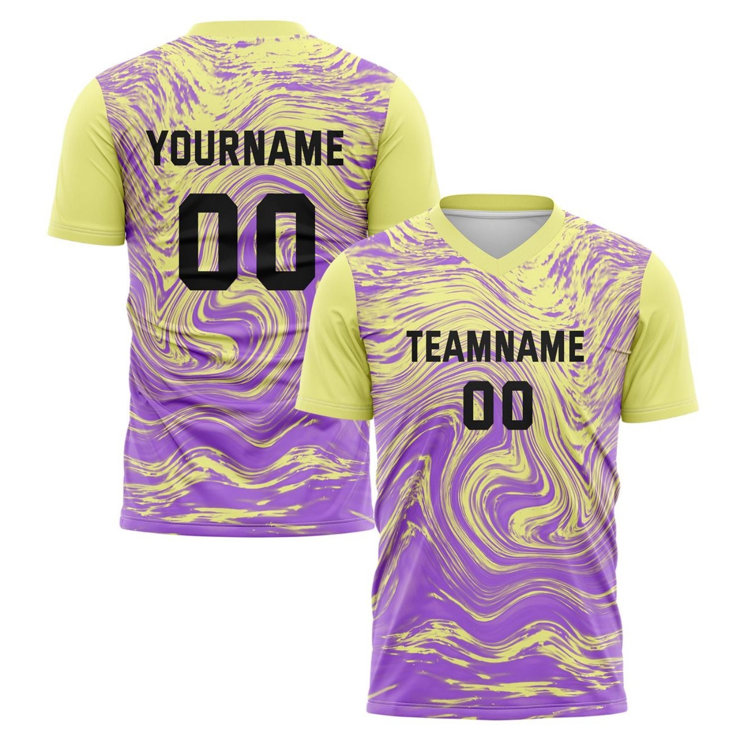 Custom Yellow & Purple Marble Gradient Soccer Jersey for Teams & Individuals | Vosoli