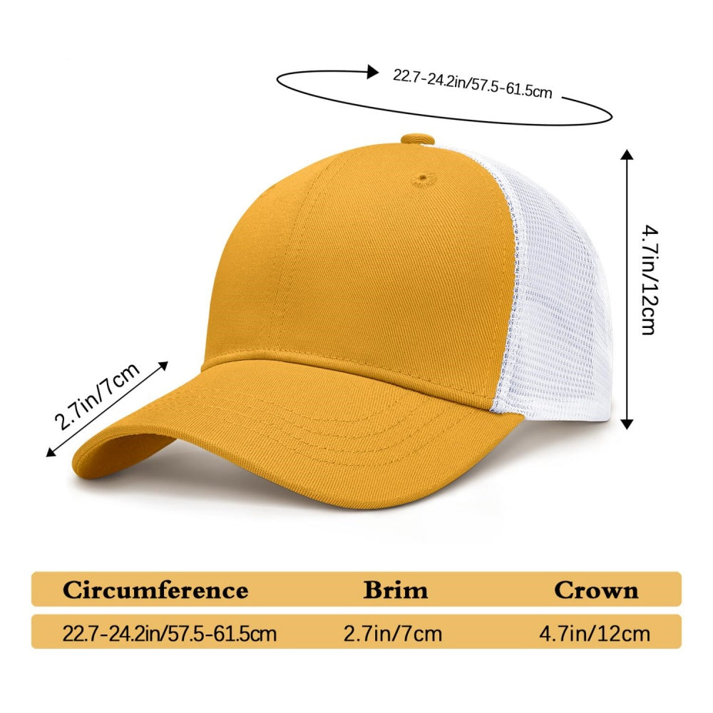 Vosoli Yellow White Mesh Trucker Cap - Custom Embroidered Personalized Hat