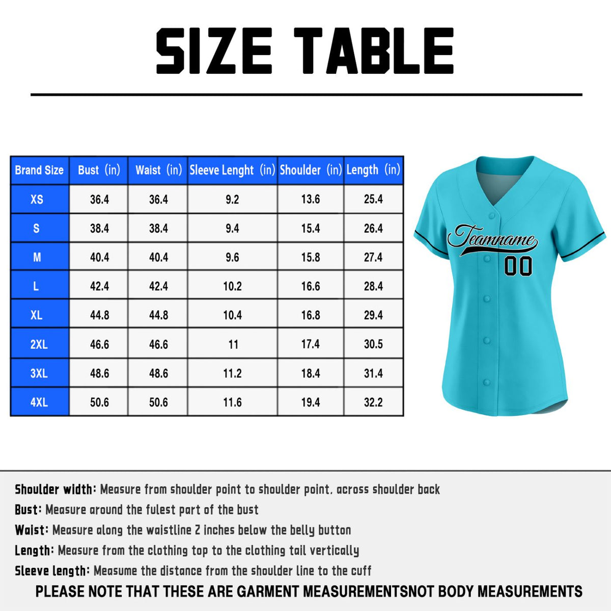 Women's Custom Cyan Baseball Jersey - Personalized Team Softball Shirt