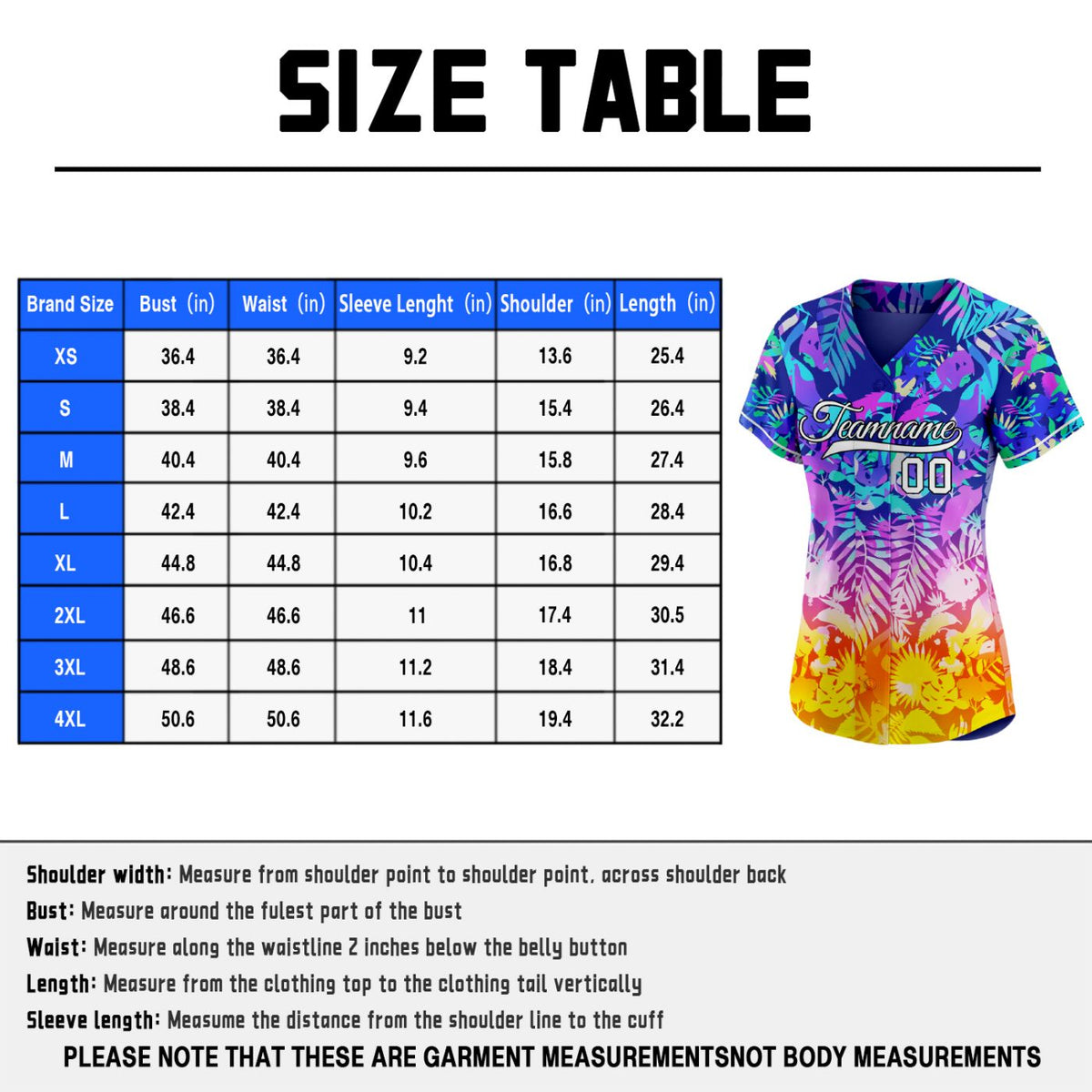 Women's Custom Gradient Tropical Floral Baseball Jersey - Personalized Team Uniform with Name & Number