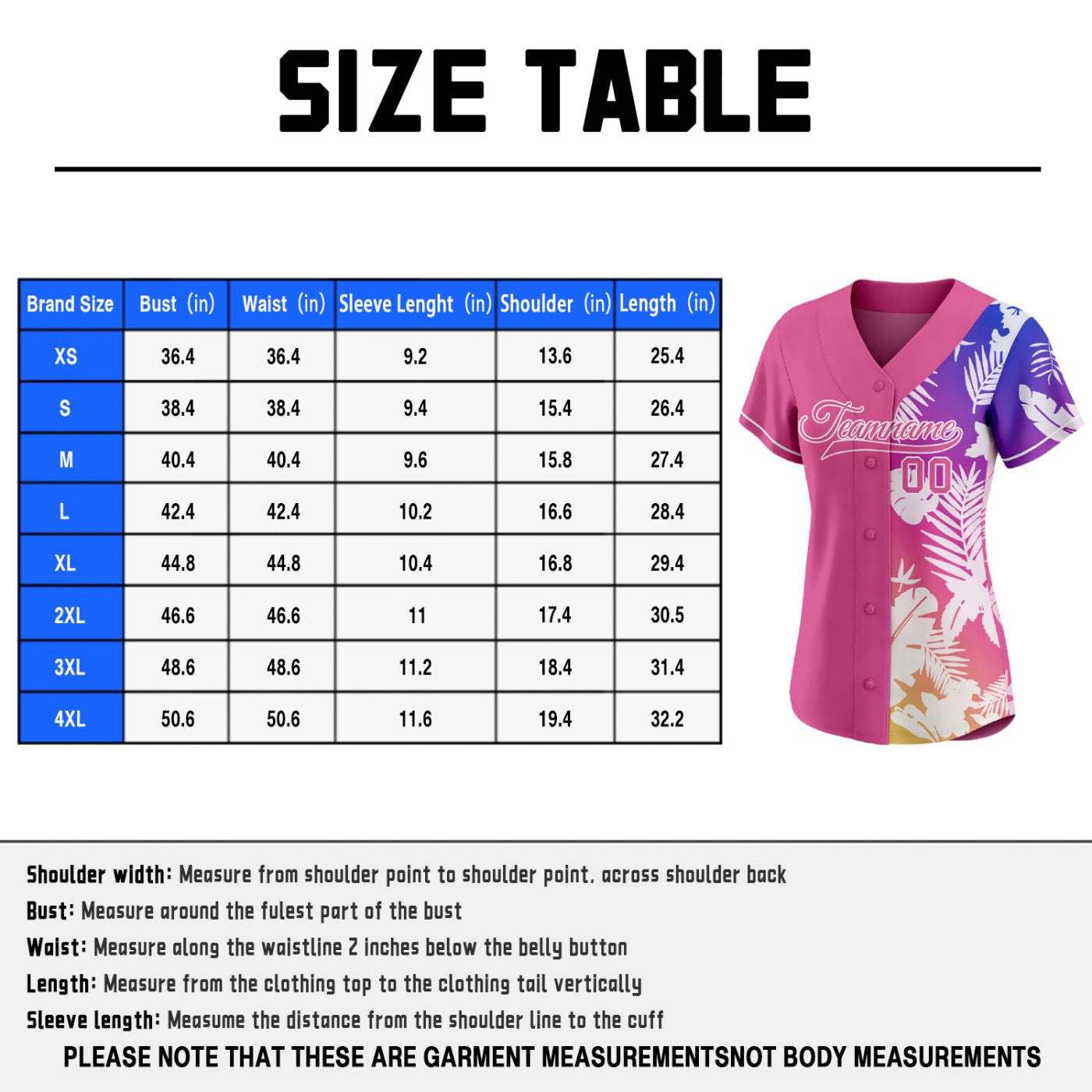 Women's Custom Half Pink Half Gradient Tropical Baseball Jersey - Personalized Team Uniform with Name & Number
