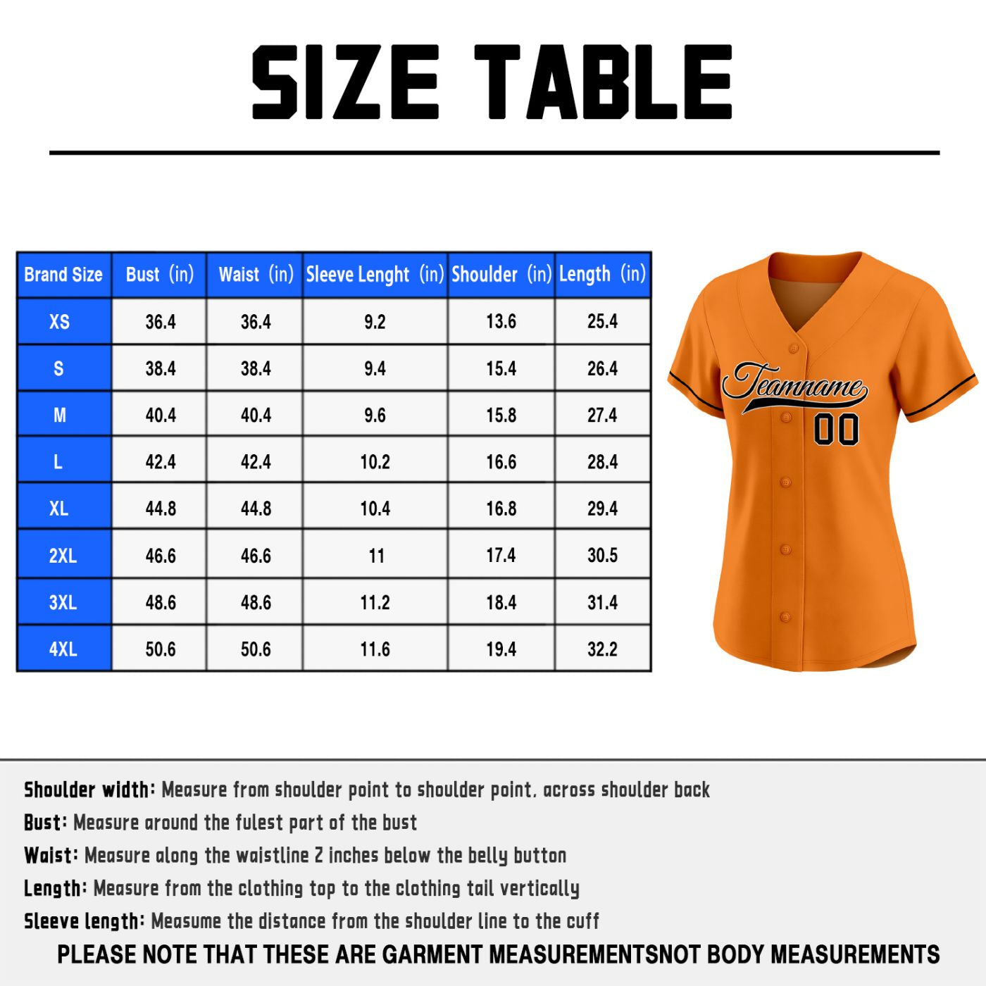 Women's Custom Orange Baseball Jersey - Personalized Team Softball Shirt