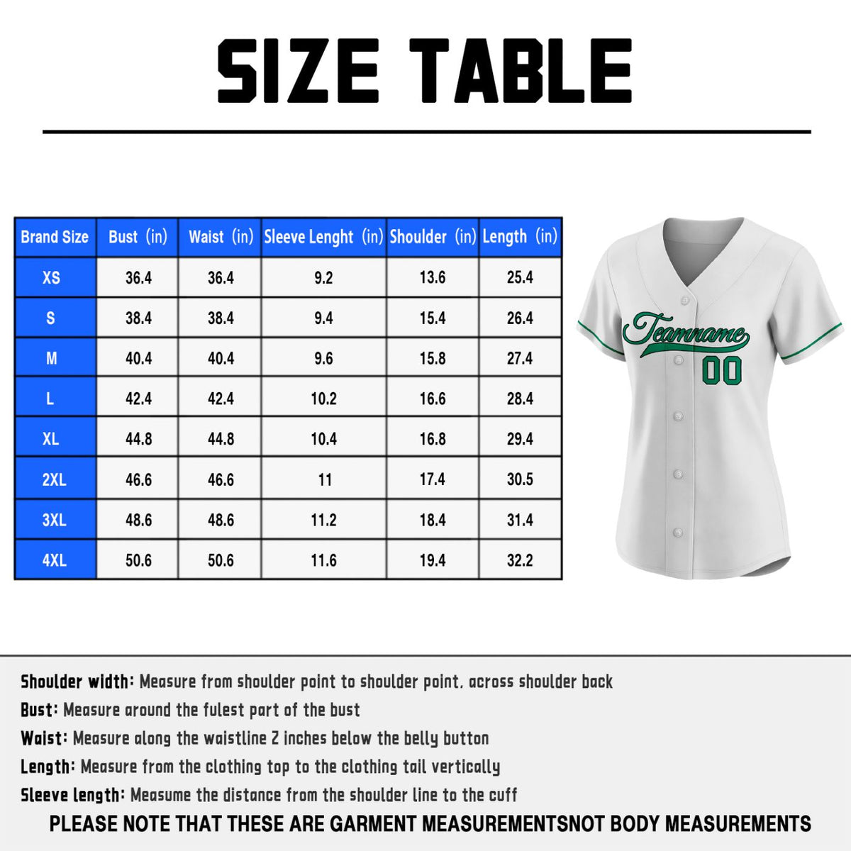 Custom Women's Baseball Jersey - White & Green Blank Team Uniform