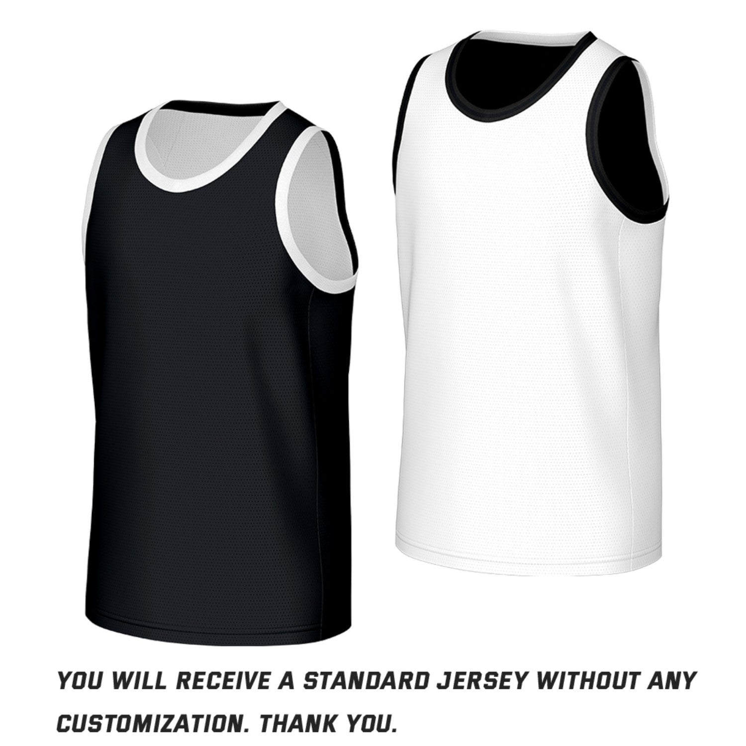 Custom Classic Double Trim Reversible Basketball Jersey Black & White Mesh Team Uniform for Adult Youth